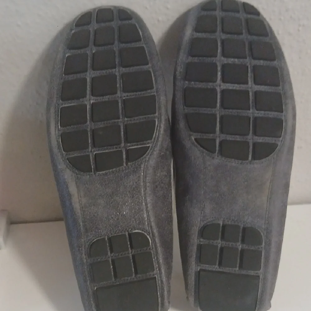 Pollini Gray Suede Loafers for Men